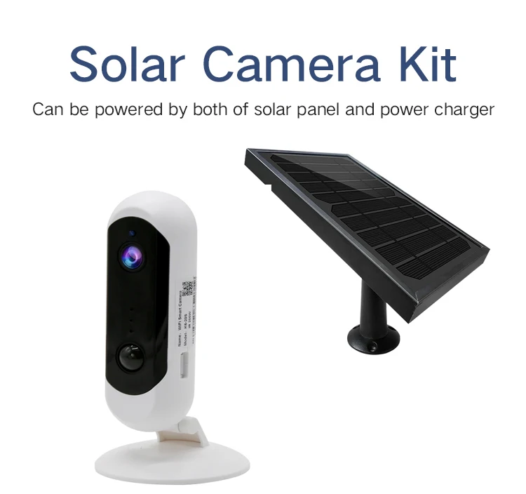 

SmartYIBA 1080P Full HD Wifi Solar IP Security Camera Wireless Wide View Angle Alert Push with Night Vision Rechargeable Battery