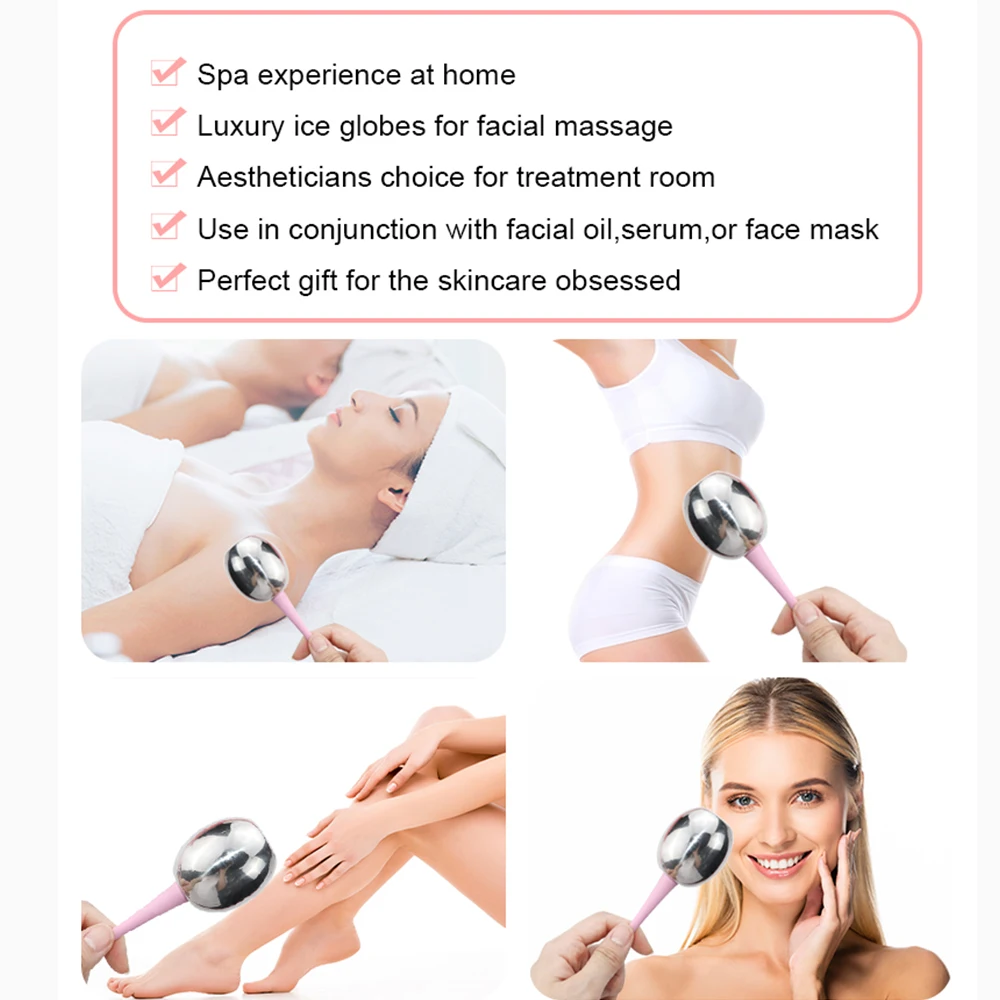 Facial Ice Globes Stainless Steel Cooling Cryo Facial Spa Globes For Anti Aging Face Eye Massager Skin Care Tool For Beauty Care 3