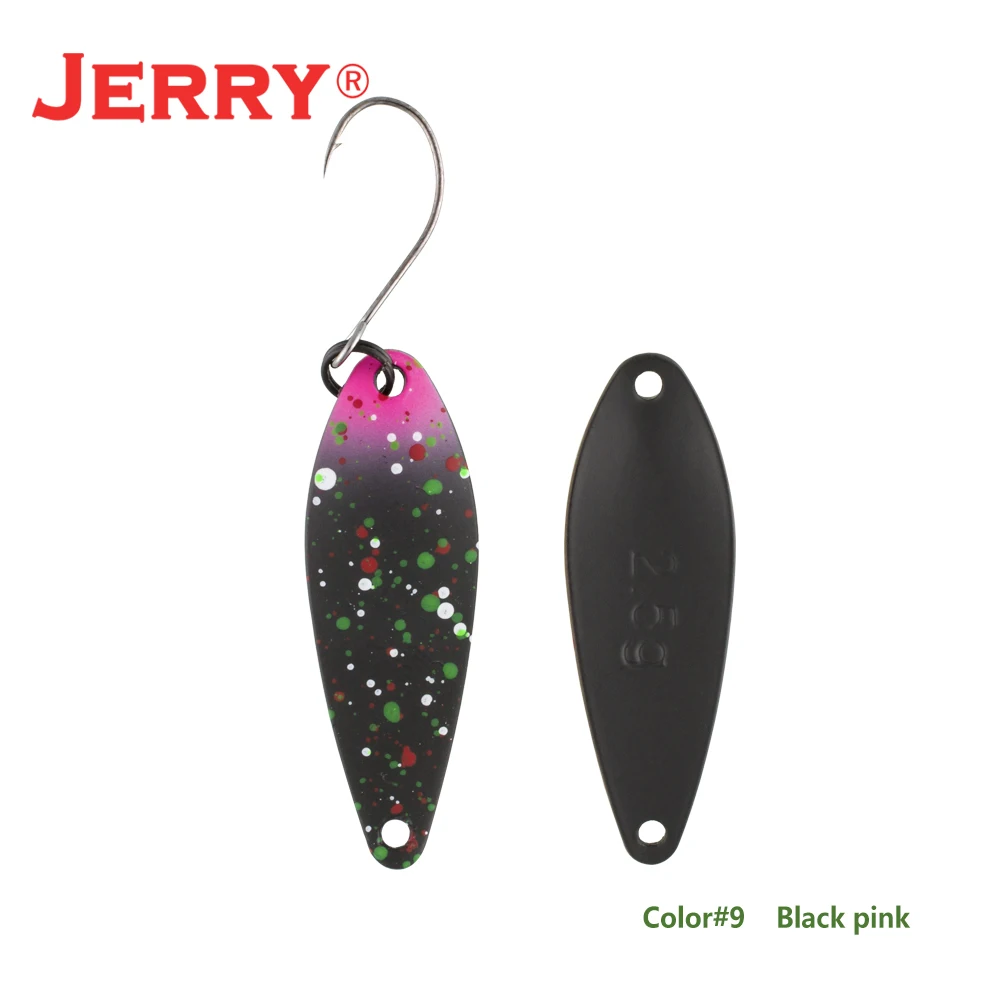 Jerry 1 шт., латунные рыболовные ложки pesca, яркие цвета, высокое качество, безделушки, форель, ложка, рыболовные приманки - Цвет: black pink