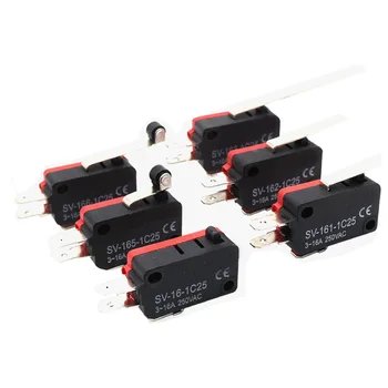 

New High Temperature pulley Limit Switch 3 Pins Contact Electric Button Reset Micro Switch SV-161/162/163/165/166-1C25 16A 10PCS