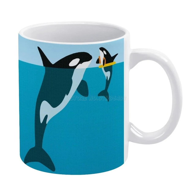 Orca White Mug White Ceramic Tea Cup Birthday Gift Milk Cups and