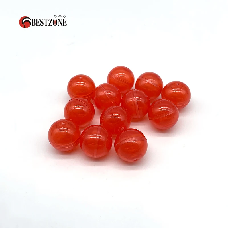100Pcs 0.59Inch Mini 15MM Can Open Blue Red Transparency Plastic PS Capsule Toy Surprise Ball Tiny Container Making Things Model 6