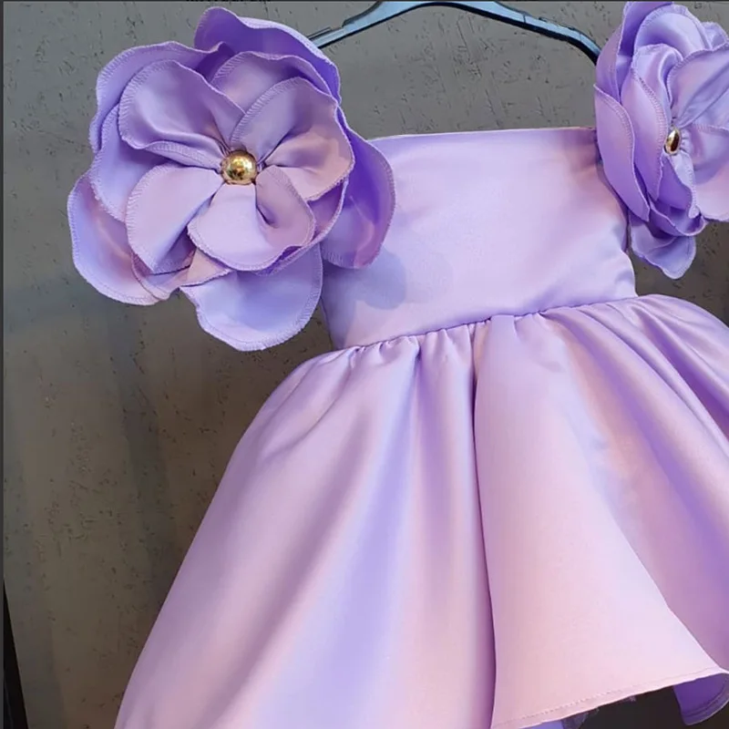 Kids Dresses For Girls Evening Party Dress Elegant Princess Dress Flowers Kids White Wedding Summer Children Clothing