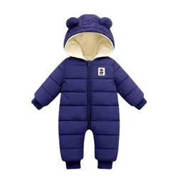 Salopette, combinaison chaude et épaisse à capuche, pour fille et garçon, tenue en velours, pour nouveau né et bébé, habit de neige, manteau, hiver 