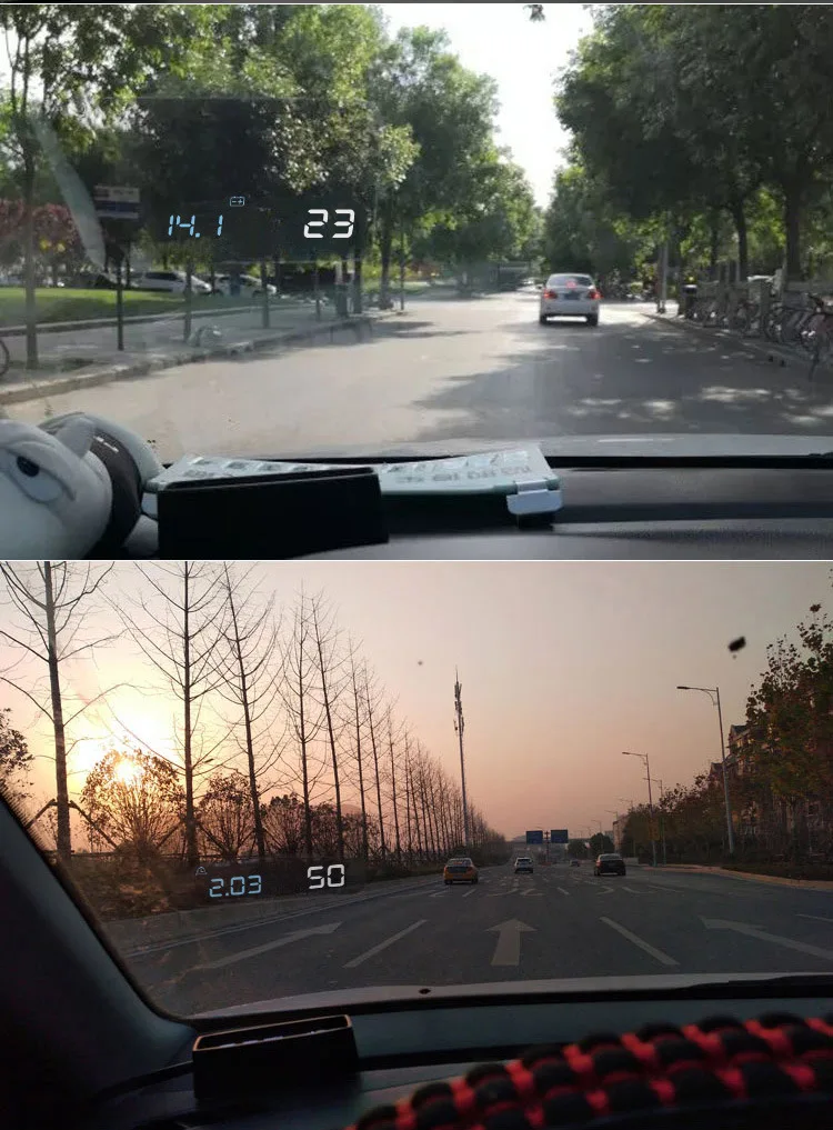 Автомобиль HUD Дисплей автомобиля высокой четкости Скорость цифровой проектор OBD головка мобильного выставочного стенда