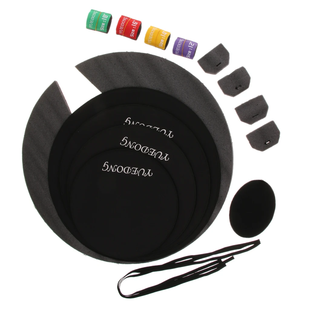 1 Pack Rubber Cymbal/Bass Drum Silencer Dampener Practice Pads Band Mat