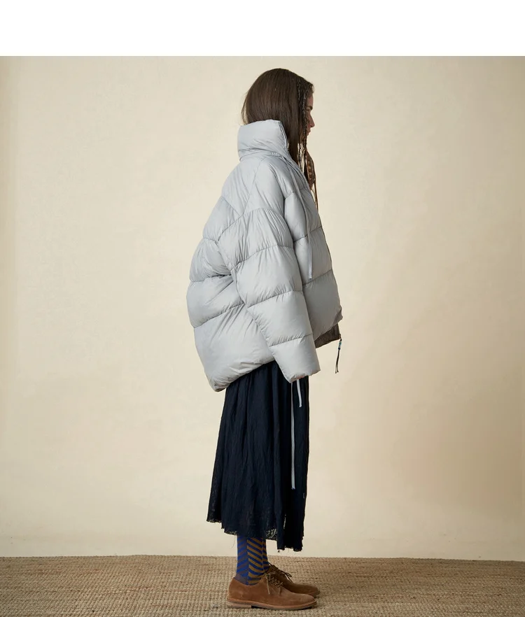 IRINACH62 Новая коллекция Простой Большой белый утиный пуховик женская зимняя куртка