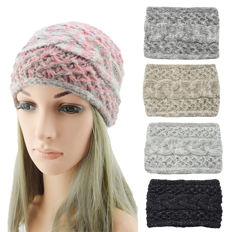 

Xugar Girls Wide Knitted Winter Headands Woolen Ear Protection Sport Hairbands For Women Keep Warm Bezel Womens Hair Accessories