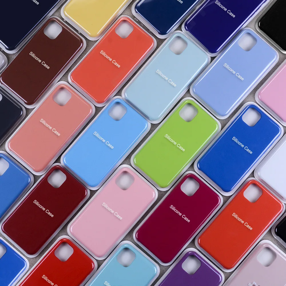 

Luxury Original Official Silicone LOGO Case For iPhone 11 Pro Max 7 8 Plus Case For Apple iPhone X XS Max XR 6 6S Plus Case Capa