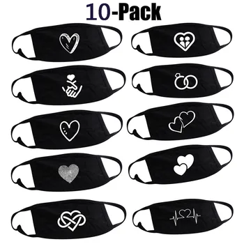 

10PC Unisex Anti-dust Reusable Cotton Mask Print Lovely Mouth Cover Face Mask Washable Mascarillas Masque De Protection Outdoor