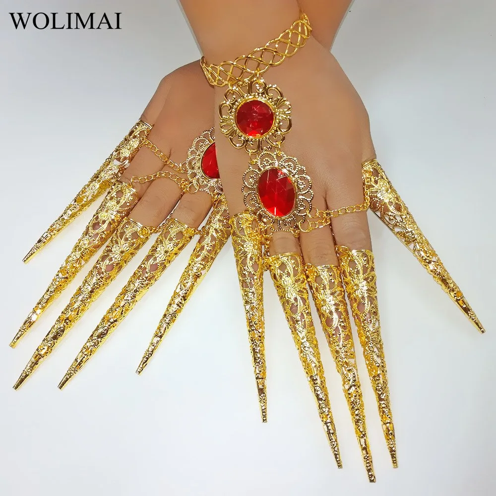 Bollywood Kuku Aksesoris Tari Perut Gelang Ribuan Tangan India Dancewear Tari Gelang Emas Perhiasan India Belly Dancing Aliexpress