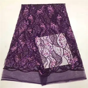 

Sequined Style African High Quality green Net Wedding Lace Fabric New Nigeria velvet Guipure Tulle Sewing Evening Dress Material