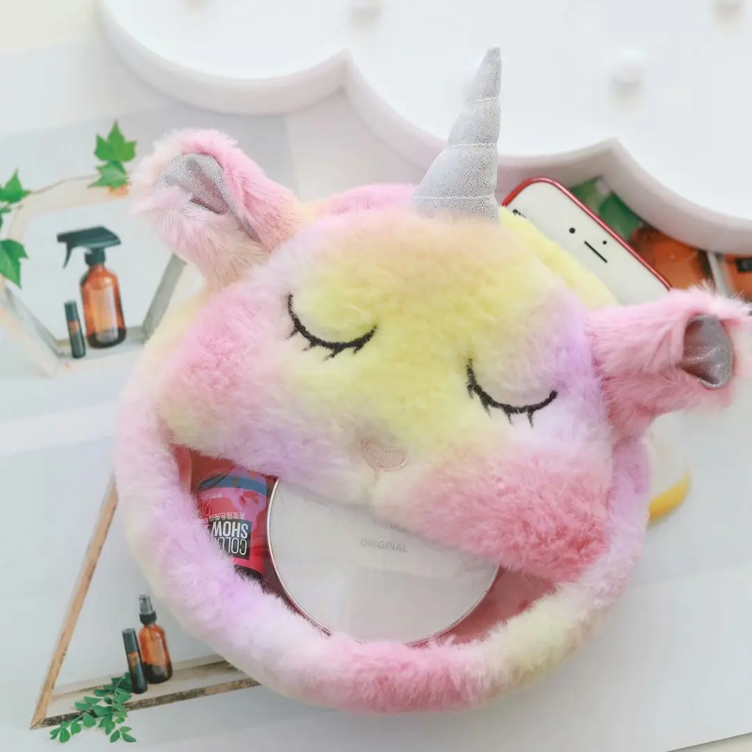 1 шт. креативные животные Радуга Единорог плюшевая круглая косметичка Kawaii макияж рюкзак сумка через плечо милый подарок новинка 17-21 см