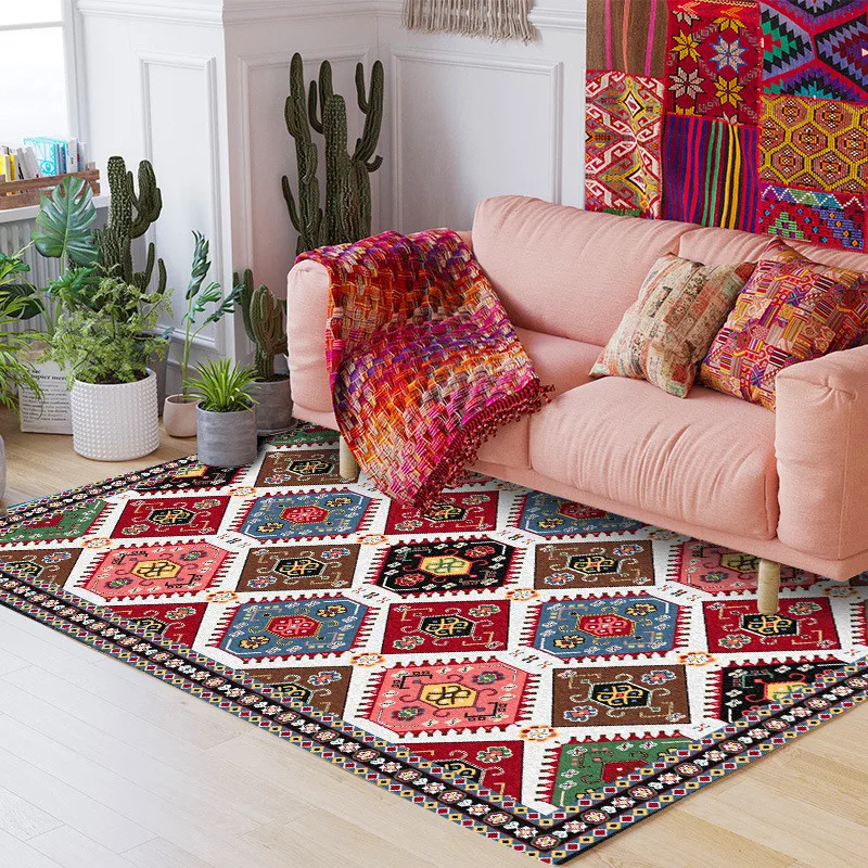 Classical Persian-Style Rug Geometric Ethnic-Style Carpet Living Room Bedroom Bed Blanket Kitchen Bathroom Floor Mat | Дом и сад