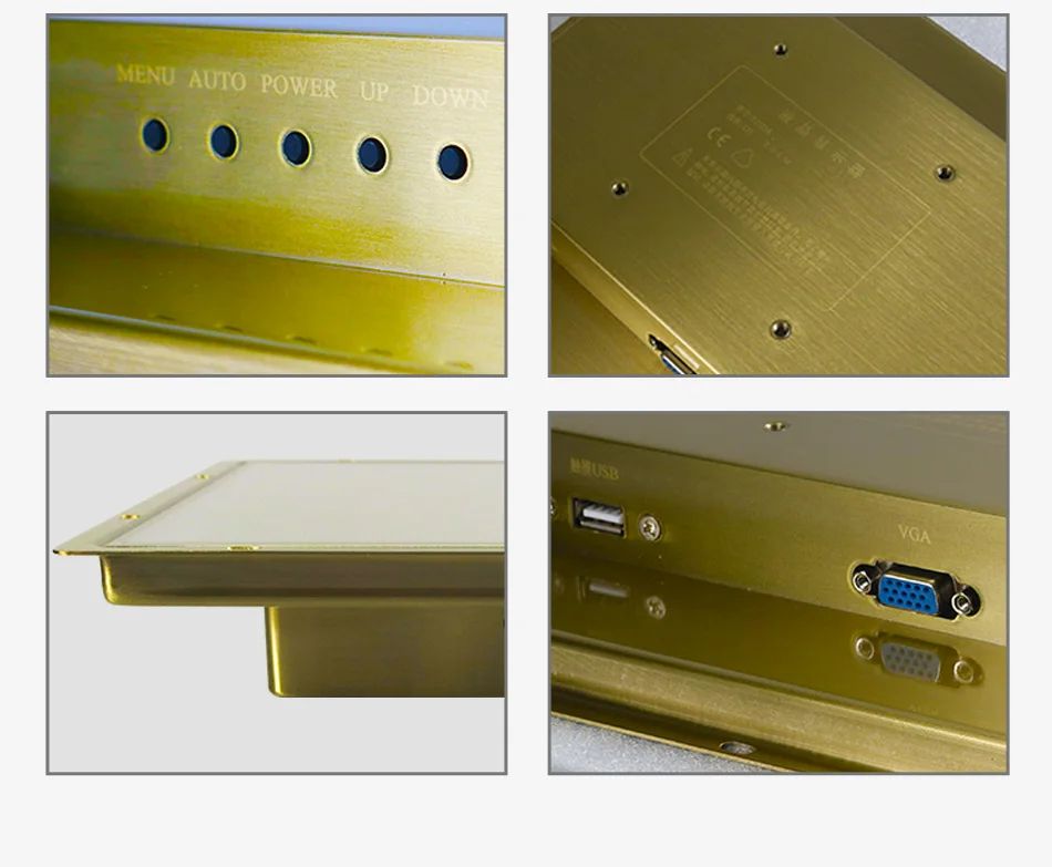 12,1 дюймовый промышленный контроль ЖК-дисплей с VGA + DVI интерфейс металлический корпус поддерживает Пользовательский логотип для печати
