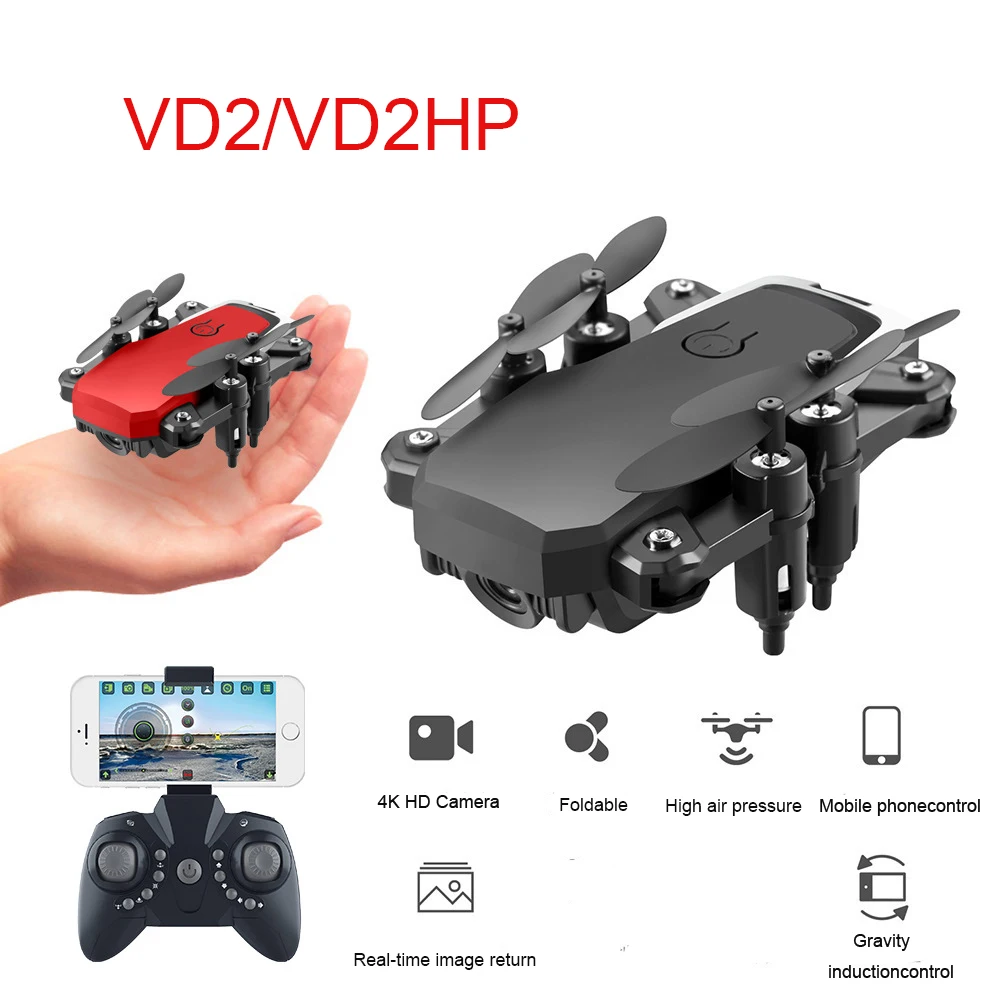 D2 радиоуправляемые вертолеты мини-Дрон 2,4G FPV 1080P HD камера светодиодный фонарь для ночной навигации RC игрушки-Квадрокоптеры для детей дропшиппинг