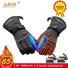 Новые Умные перчатки с подогревом Warmspace 7,4 В, зимние перчатки для лыжного спорта, сохраняющие тепло, литиевая батарея, Самонагревающиеся, мужские перчатки с 5 пальцами