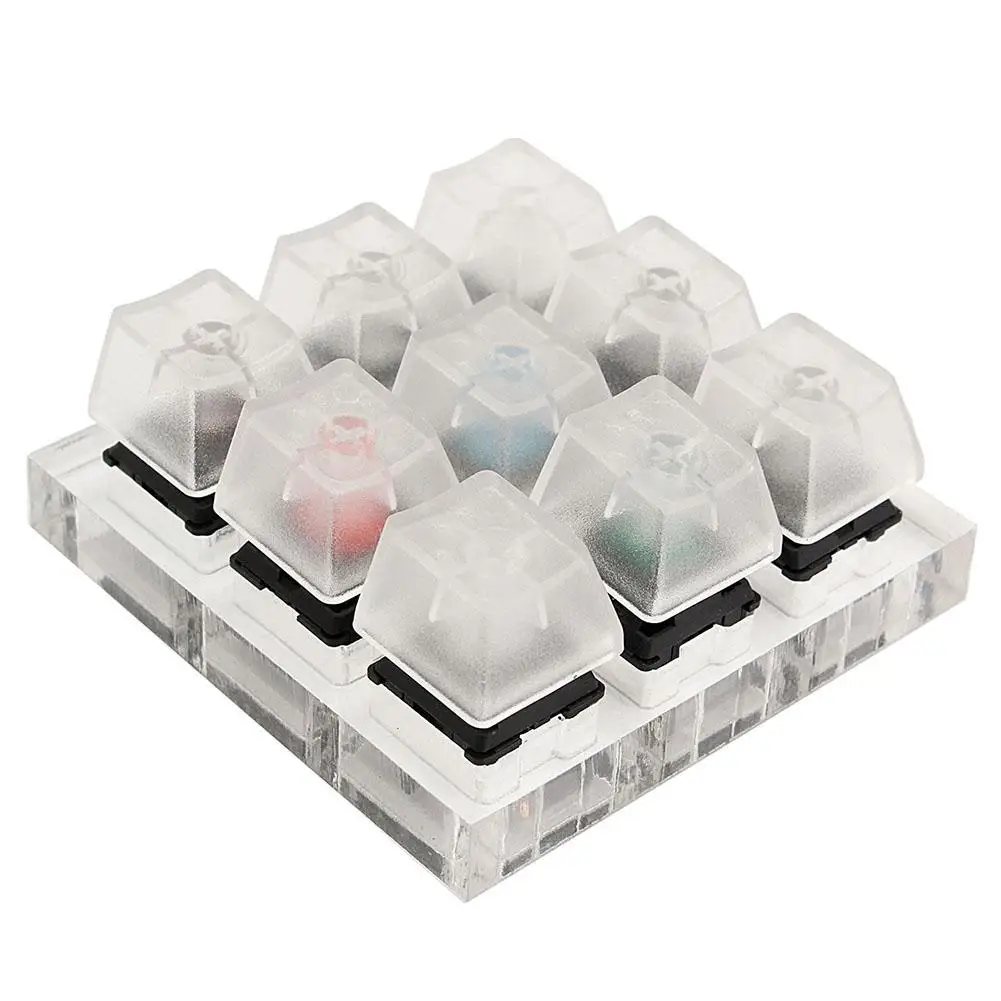 Acrylic Keyboard Tester 9 Clear Plastic Keycap Sampler for Cherry MX Switches