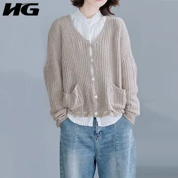 

HG Autumn Winter Plus Size Women Sweater Cardigan Warm Cotton Knitting Female Lady Basic Casual Solid Big Size Clothes ZYQ1430
