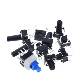 

180pcs 10 Values Tactile Push Button Switch Set Touch Sensitive Micro Momentary DIY Tact Buttons Assortment Kit