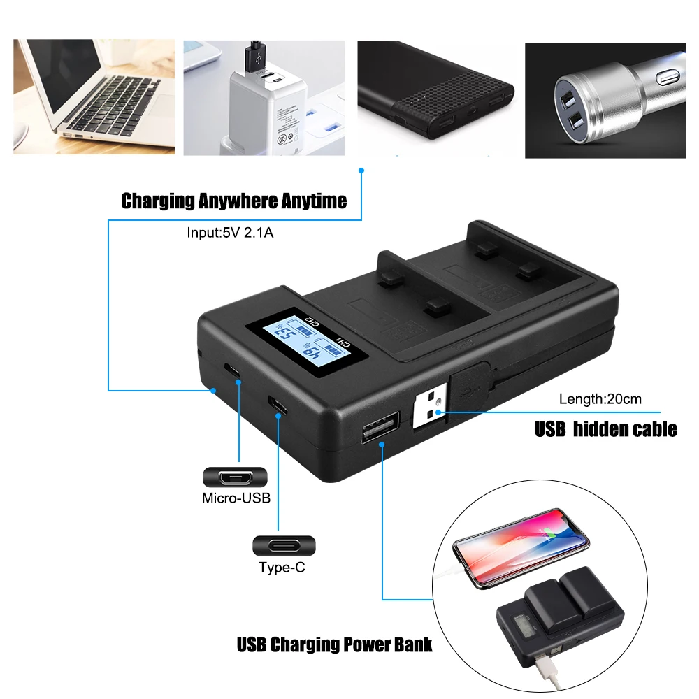 PALO 1-4 NP-FZ100 NPFZ100 NP FZ100 2280mAh 7.2V / USB fast smart charger for Sony NP-FZ100 BC-QZ1 sony a9 a7R III a7 III ILCE-9