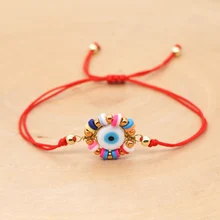 Go2Boho Turco Pulseras de Ojo maligno para las mujeres cordel rojo pulsera de hilo griego Ojo pulsera ajustable cuerda Ojo Turco Pulseras
