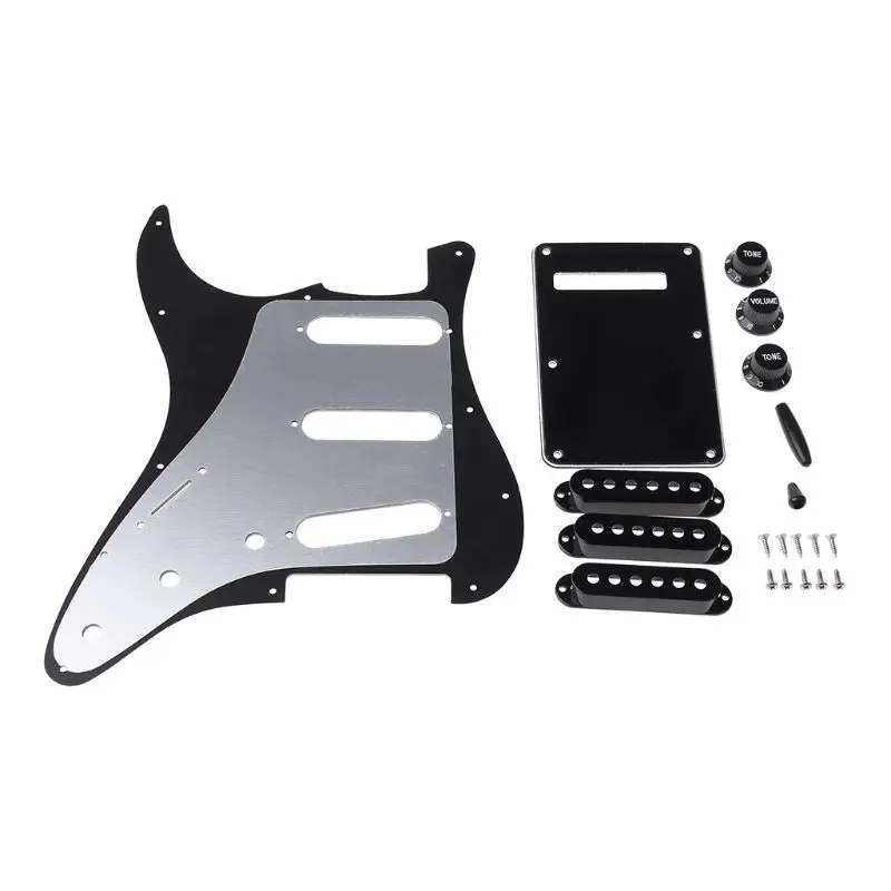 

1set SSS Electric Guitar Pickguard Back Plate Pickup Cover Knobs Tips for st SQ Accessories Parts H58D