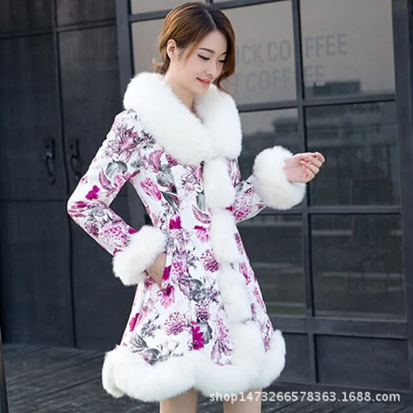 Hot Sale Winter Women's Faux Fur High Quality Faux Sheepskin Coats Keep Warm With Fur Fox Collars Slim Female Furs Plus Size