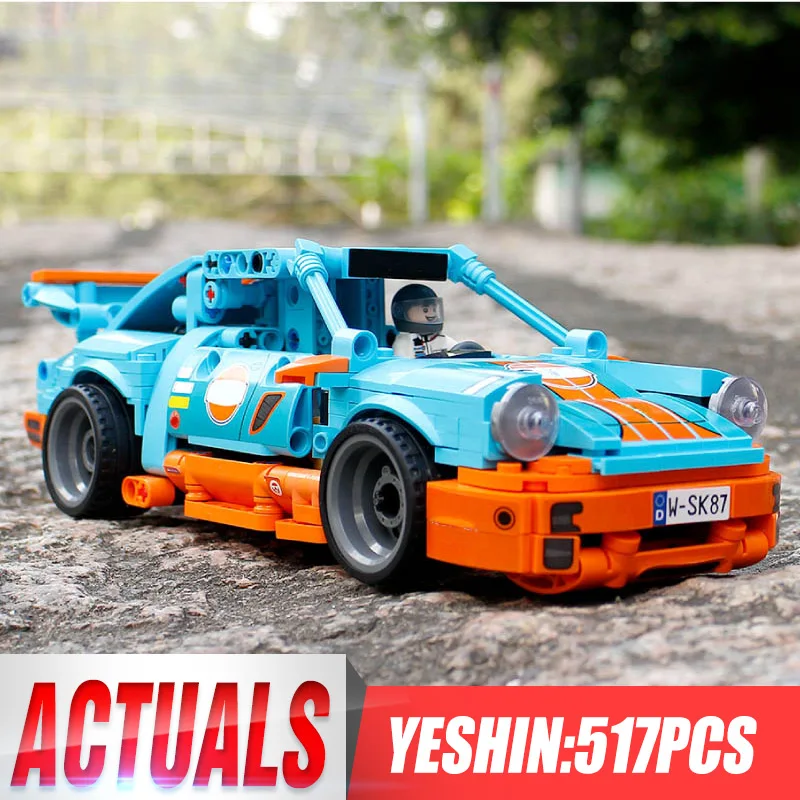 Yeshin Technic Car Toys синий гоночный скоростной автомобиль в сборе оттягивающий автомобиль модель детские рождественские игрушки, подарки строительные блоки кирпичи