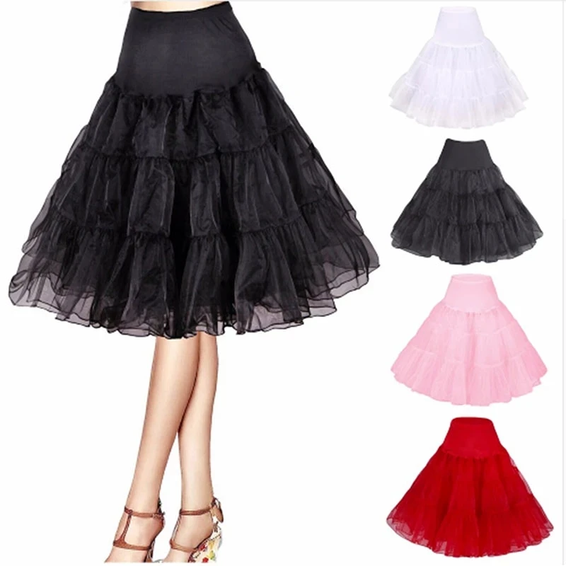 

Short Organza Halloween Petticoat Crinoline Vintage Wedding Bridal for Dresses Underskirt Rockabilly Tutu