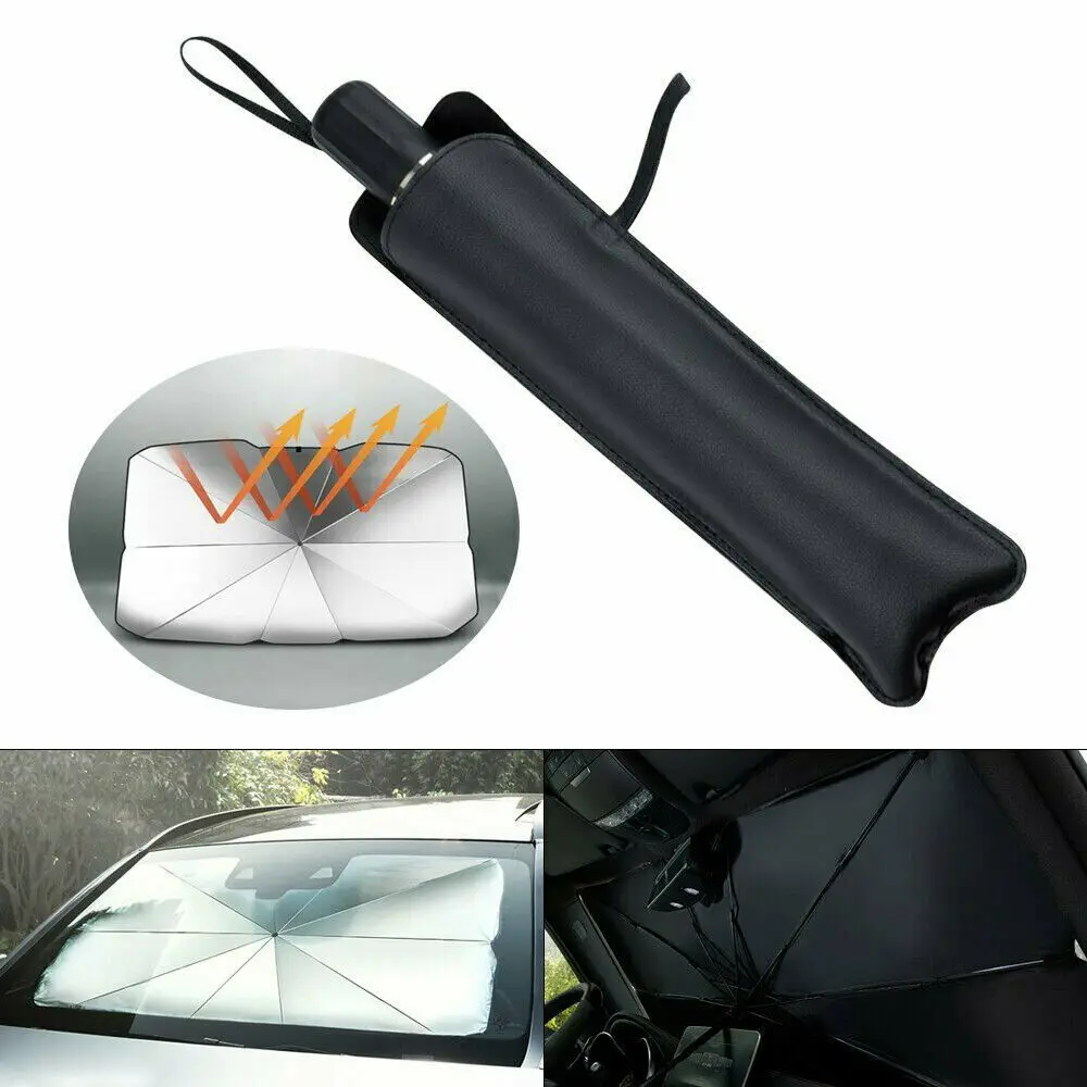 Car Umbrella Shape Sun Shade Parasol Auto Front Window Sunshade Covers