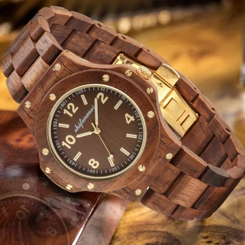

Shifenmei Men's Luxury Dark Gold Wooden Quartz Watch Men's business wooden quartz watch Relogio de homem Vigilate hominum
