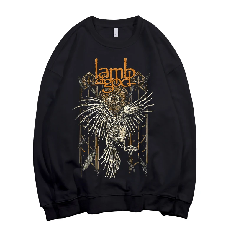 8 designs Lamb Of God Skull Bone Bird Pollover Sweatshirt Rock hoodie punk sudadera streetwear fleece Outerwear heavy metal | Мужская