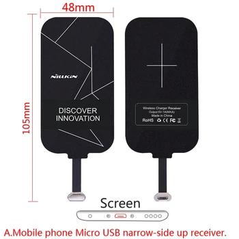 Nillkin ユニバーサルチーワイヤレス充電レシーバーアダプタ魔法タグレシーバーコイル iphone 7/6 プラス魅 oneplus