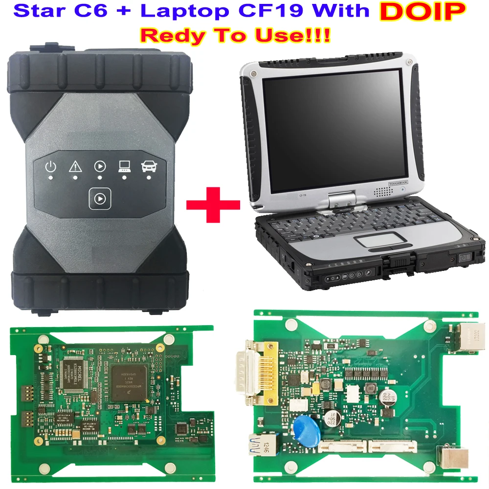 

New Release mb star c6 with laptop CF-19 support DOIP/CAN vci diagnosis tool Batter Than mb star c4 sd connect Ready To Work