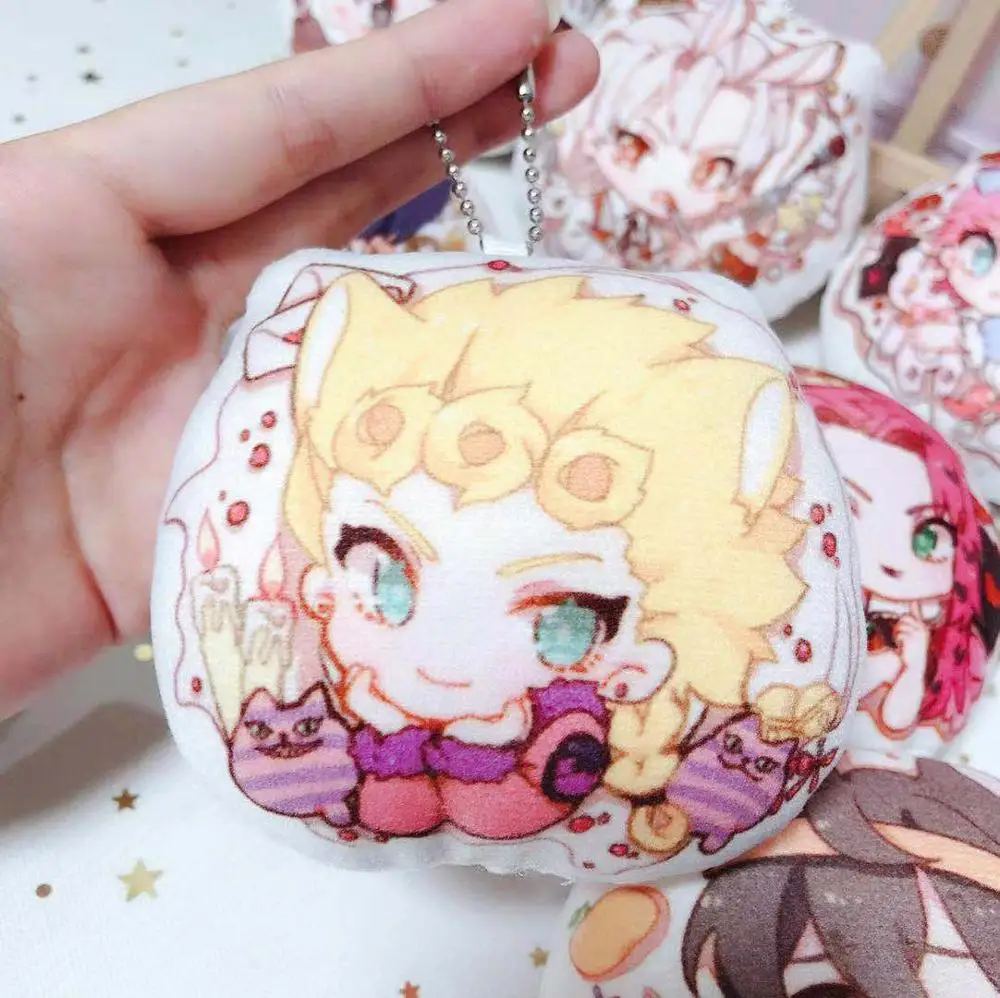 JOJO невероятное приключение Золотой ветер Giorno Giovanna Сьерра-Леоне Abbacchio Косплэй плюшевая кукла для ключей кулон брелок игрушка Dango подарок - Цвет: G