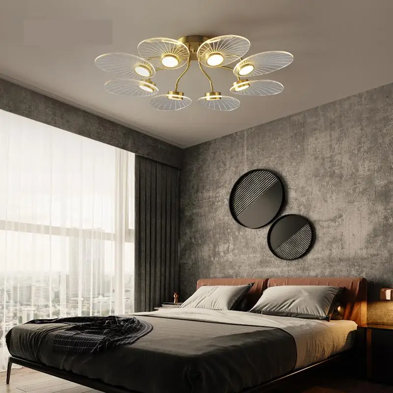 Современный светодиодный потолочный светильник Goldenk & White Lustre медный новый
