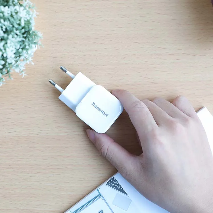 EU Tronsmart W02 быстрое зарядное устройство 12 Вт двойное USB зарядное устройство мини зарядное устройство Быстрая зарядка для Xiaomi, iPhone Xs, iPad Pro, samsung, huawei - Тип штекера: EU