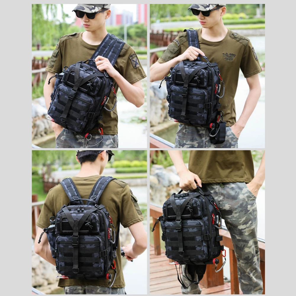Fishing Sling Backpack Camping Bag Outdoor Travel Bags For Men Military Tactical Molle Army Hiking Trekking Assualt Bag XA249A