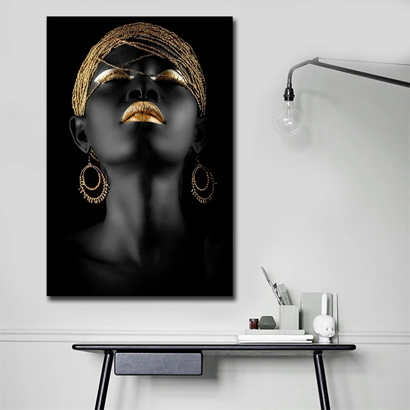 Черная женщина Африка искусство холст живопись, пользовательские постеры принты, Современное украшение дома настенные картины, Прямая поставка дешевая печать на холсте