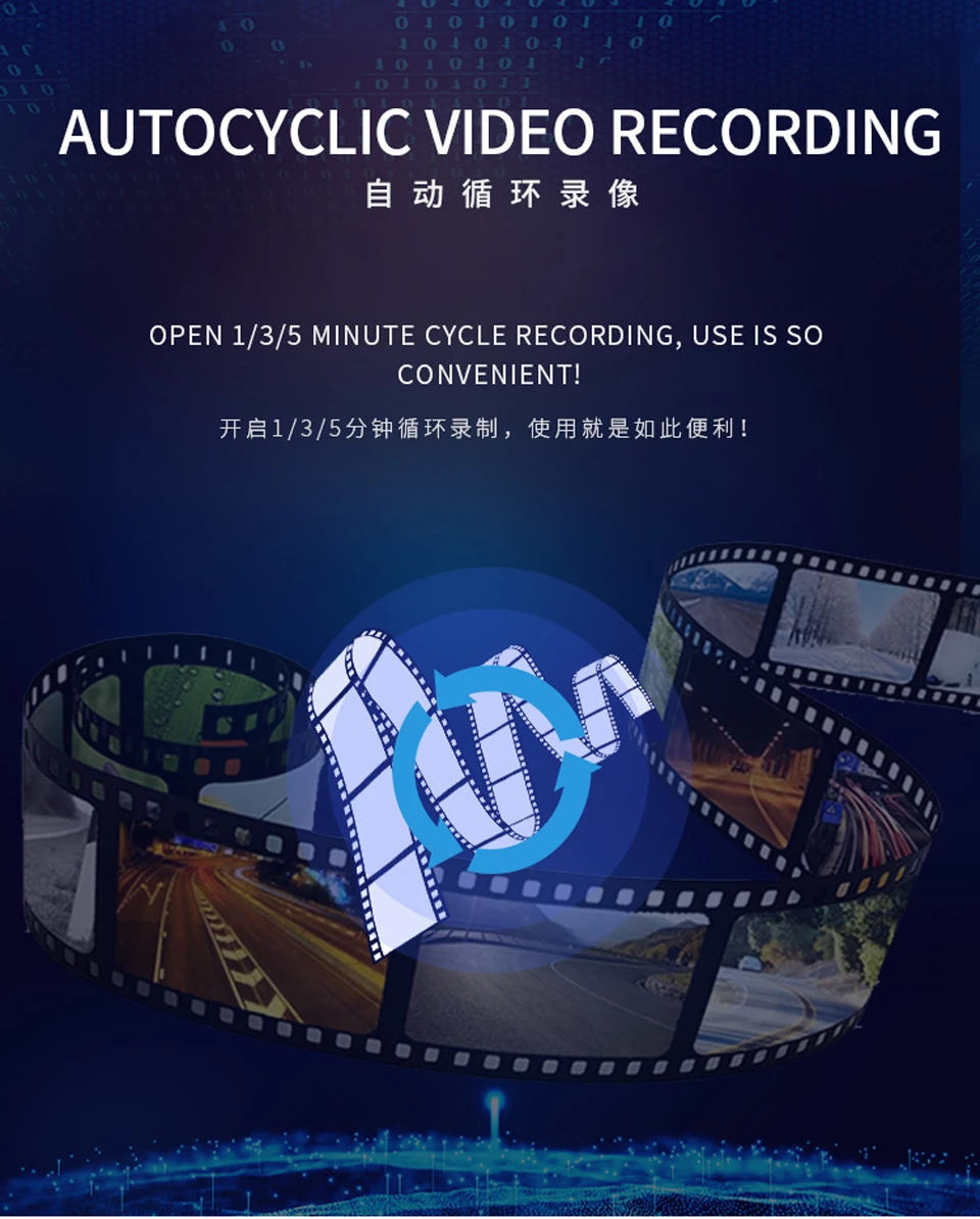 Full HD 1080P кольцо ночного видения запись Широкий угол видео РЕГУЛЯТОР полный экран реверсивное изображение мини скрытый регистратор вождения