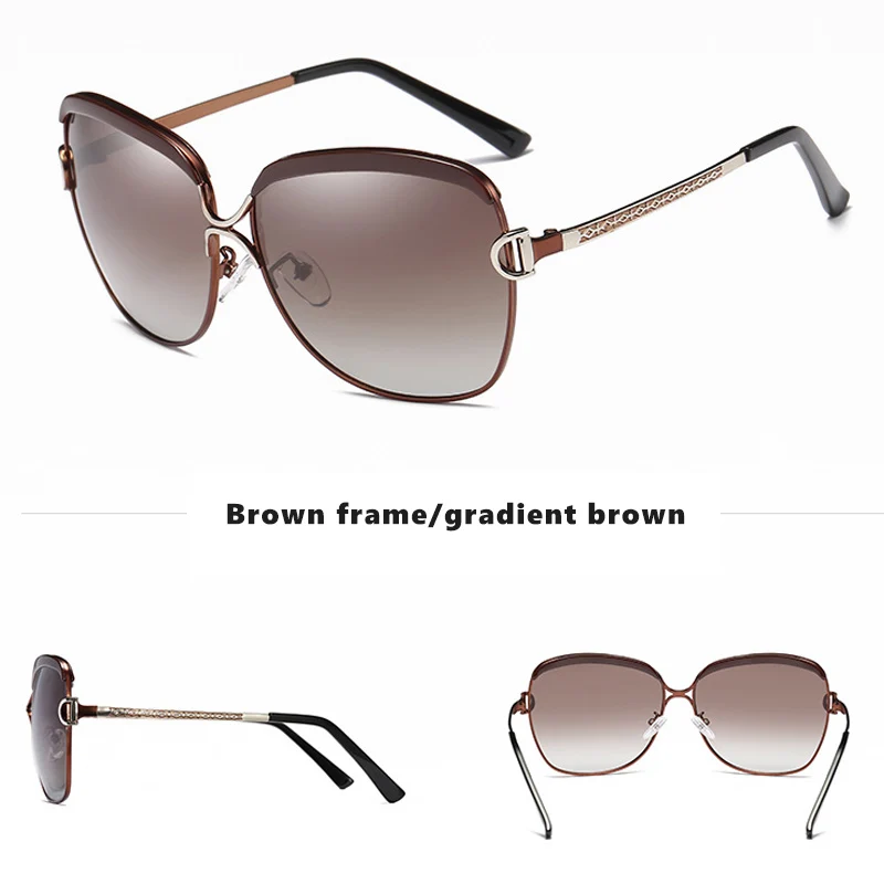 Brown-gradient Brown CoolPandas поляризованные женские Солнцезащитные очки женские градиентные линзы Роскошные женские солнцезащитные очки бренд oculos feminino солнцезащитные очки femme - Цвет линз: Brown-gradient Brown