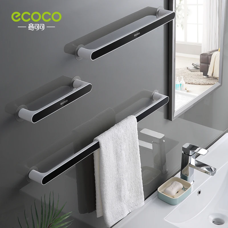 ECOCO Towel Rack Towels Organizer Wall-Mounted Rack Punch Free Home Towel Cabinet Plastic Shelf Bathroom Supplie storage rack wall mounted organizer towel holder plastic storage rack hanging storage rack
