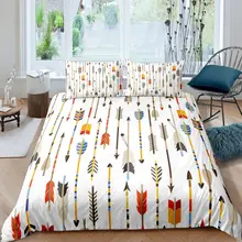 

Arrows Duvet Cover King Size Colorful Arrows Pattern Bedding Set Exotic Tribal Style Comforter Cover with Zipper Ties