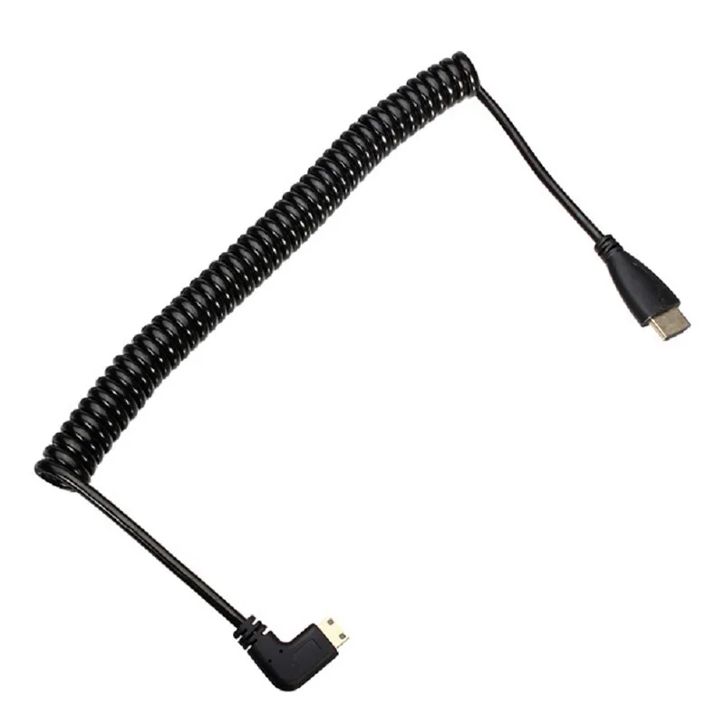 Микро HDMI кабель Весна расширение 90 градусов угол Портативный прочный для