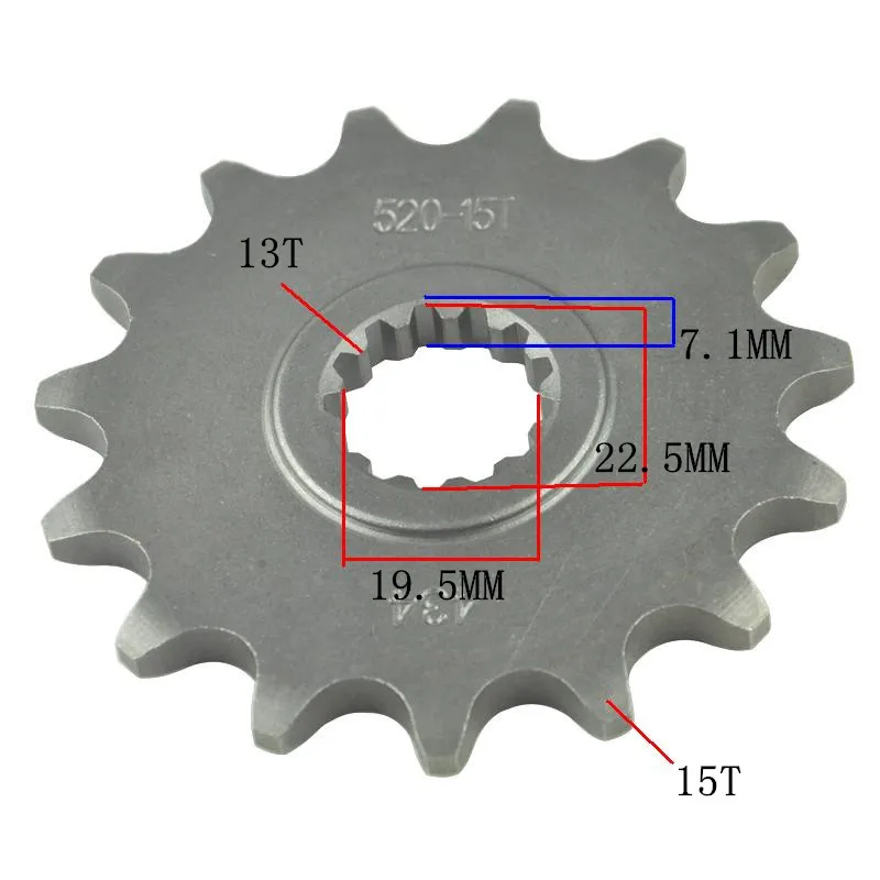 

Передняя Звездочка для мотоцикла 520 15T, для Suzuki DR250 82-87 GN250 82-99 SP250 82-85 TU250X 98-00 VL250 00-04 DR370 78-79 GZ250