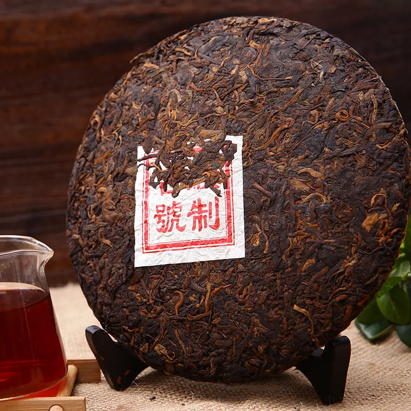 357 г Китай Юньнань менхай древнее дерево спелый чай пуэр приготовленный чай торт Jishun Hao зеленая еда для похудения