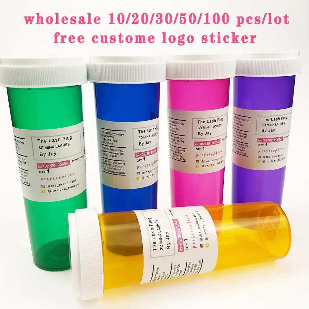 

Wholesale Eyelash Package Box Pill Bottle Lash Boxes Packaging Bulk Lashes Storage Boxes Case Empty Free Custom lashes Label