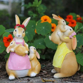 

NORDIC PASTORAL CREATIVE CUTE RESIN BUNNY GARDEN DECORATION OUTDOOR PLANT GARDEN CRAFTS SIMULATION ANIMAL CHILDREN GIFTS