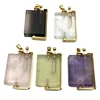 Natural Gemstone Rectangle Perfume Bottle Crystal Rose Quartz Vial Amethysts Essential Oils Diffuser Swing Clear Quartz Necklace 1